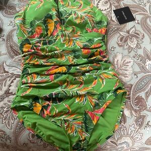 Jantzen Green Tropical One Piece